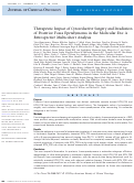 Cover page: Therapeutic Impact of Cytoreductive Surgery and Irradiation of Posterior Fossa Ependymoma in the Molecular Era: A Retrospective Multicohort Analysis.