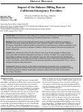 Cover page: Impact of the Balance Billing Ban on California Emergency Providers