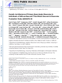 Cover page: Genetic Architecture of Primary Open-Angle Glaucoma in Individuals of African Descent The African Descent and Glaucoma Evaluation Study III