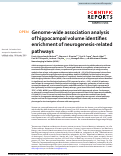 Cover page: Genome-wide association analysis of hippocampal volume identifies enrichment of neurogenesis-related pathways