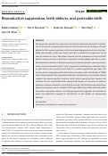 Cover page: Reproductive suppression, birth defects, and periviable birth.