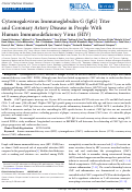 Cover page: Cytomegalovirus Immunoglobulin G (IgG) Titer and Coronary Artery Disease in People With Human Immunodeficiency Virus (HIV)