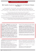 Cover page: Mild cognitive impairment as a risk factor for Parkinson's disease dementia