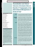 Cover page: Recanalization and Clinical Outcome of Occlusion Sites at Baseline CT Angiography in the Interventional Management of Stroke III Trial