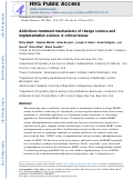 Cover page: Addictions treatment mechanisms of change science and implementation science: A critical review