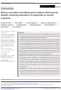 Cover page of Efficacy and safety of lemborexant in subjects with insomnia disorder receiving medications for depression or anxiety symptoms.