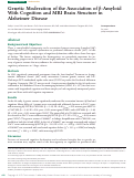 Cover page: Genetic Moderation of the Association of β-Amyloid With Cognition and MRI Brain Structure in Alzheimer Disease