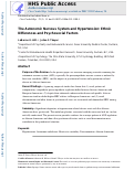 Cover page: The Autonomic Nervous System and Hypertension: Ethnic Differences and Psychosocial Factors