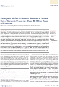 Cover page: Drosophila Muller F Elements Maintain a Distinct Set of Genomic Properties Over 40 Million Years of Evolution