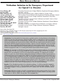 Cover page: Methadone Initiation in the Emergency Department for Opioid Use Disorder