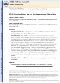 Cover page: HIV-1 entry inhibitors: recent development and clinical use