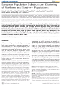 Cover page: European Population Substructure: Clustering of Northern and Southern Populations