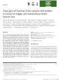 Cover page: Toxic gain of function from mutant FUS protein is crucial to trigger cell autonomous motor neuron loss