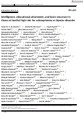 Cover page: Intelligence, educational attainment, and brain structure in those at familial high‐risk for schizophrenia or bipolar disorder