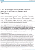 Cover page: CYP2D6 Genotype and Adjuvant Tamoxifen: Meta‐Analysis of Heterogeneous Study Populations