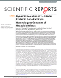 Cover page: Dynamic Evolution of α-Gliadin Prolamin Gene Family in Homeologous Genomes of Hexaploid Wheat.