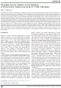 Cover page: Ultra-Rare Genetic Variation in the Epilepsies: A Whole-Exome Sequencing Study of 17,606 Individuals