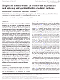 Cover page: Single cell measurement of telomerase expression and splicing using microfluidic emulsion cultures