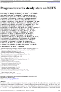 Cover page: Progress towards steady state on NSTX