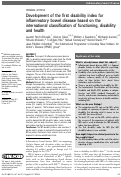 Cover page: Development of the first disability index for inflammatory bowel disease based on the international classification of functioning, disability and health