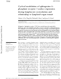 Cover page: Cyclical modulation of sphingosine-1-phosphate receptor 1 surface expression during lymphocyte recirculation and relationship to lymphoid organ transit