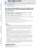 Cover page: Long-term Particulate Matter Exposures during Adulthood and Risk of Breast Cancer Incidence in the Nurses' Health Study II Prospective Cohort