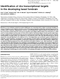 Cover page: Identification of Arx transcriptional targets in the developing basal forebrain