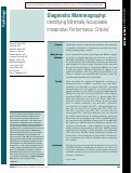 Cover page: Diagnostic Mammography: Identifying Minimally Acceptable Interpretive Performance Criteria