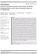 Cover page: Genome comparisons indicate recent transfer of wRi‐like Wolbachia between sister species Drosophila suzukii and D. subpulchrella