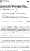 Cover page: The Cooking and Pneumonia Study (CAPS) in Malawi: A Cross-Sectional Assessment of Carbon Monoxide Exposure and Carboxyhemoglobin Levels in Children under 5 Years Old