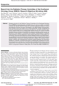 Cover page: Report from the Radiation Therapy Committee of the Southwest Oncology Group (SWOG): Research Objectives Workshop 2008.