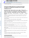 Cover page: Factors Associated with Time to Conversion from Active Surveillance to Treatment for Prostate Cancer in a Multi-Institutional Cohort