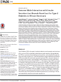 Cover page: Genome-Wide Interaction with Insulin Secretion Loci Reveals Novel Loci for Type 2 Diabetes in African Americans