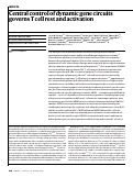 Cover page: Central control of dynamic gene circuits governs T cell rest and activation