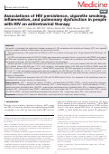 Cover page: Associations of HIV persistence, cigarette smoking, inflammation, and pulmonary dysfunction in people with HIV on antiretroviral therapy