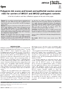 Cover page: Polygenic risk scores and breast and epithelial ovarian cancer risks for carriers of BRCA1 and BRCA2 pathogenic variants