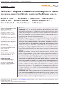 Cover page: Differential adoption of castration‐resistant prostate cancer treatment across facilities in a national healthcare system