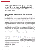 Cover page: Does Influenza Vaccination Modify Influenza Severity? Data on Older Adults Hospitalized With Influenza During the 2012−2013 Season in the United States