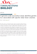 Cover page: A genome-wide association study identifies genetic loci associated with specific lobar brain volumes