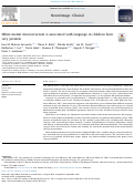 Cover page: White matter microstructure is associated with language in children born very preterm.