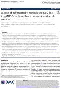 Cover page: A core of differentially methylated CpG loci in gMDSCs isolated from neonatal and adult sources