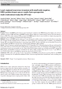 Cover page: Local–regional recurrence in women with small node-negative, HER2-positive breast cancer: results from a prospective multi-institutional study (the APT trial)