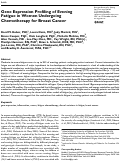 Cover page: Gene Expression Profiling of Evening Fatigue in Women Undergoing Chemotherapy for Breast Cancer.