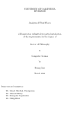 Cover page of Analysis of Fluid Flows