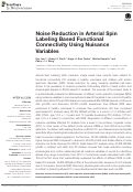 Cover page: Noise Reduction in Arterial Spin Labeling Based Functional Connectivity Using Nuisance Variables