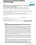 Cover page: Solvent exposure and malignant lymphoma: a population-based case-control study in Germany