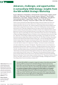 Cover page: Advances, challenges, and opportunities in extracellular RNA biology: insights from the NIH exRNA Strategic Workshop