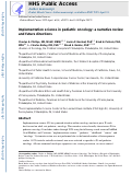 Cover page: Implementation science in pediatric oncology: A narrative review and future directions