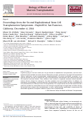 Cover page: Proceedings from the Second Haploidentical Stem Cell Transplantation Symposium—Haplo2014, San Francisco, California, December 4, 2014