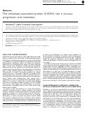 Cover page: The metastasis associated protein S100A4: role in tumour progression and metastasis